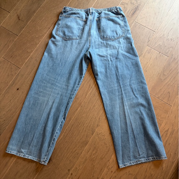 Zara Light Blue Wide-Leg Jeans with Drawstring Waist - Picture 2 of 6